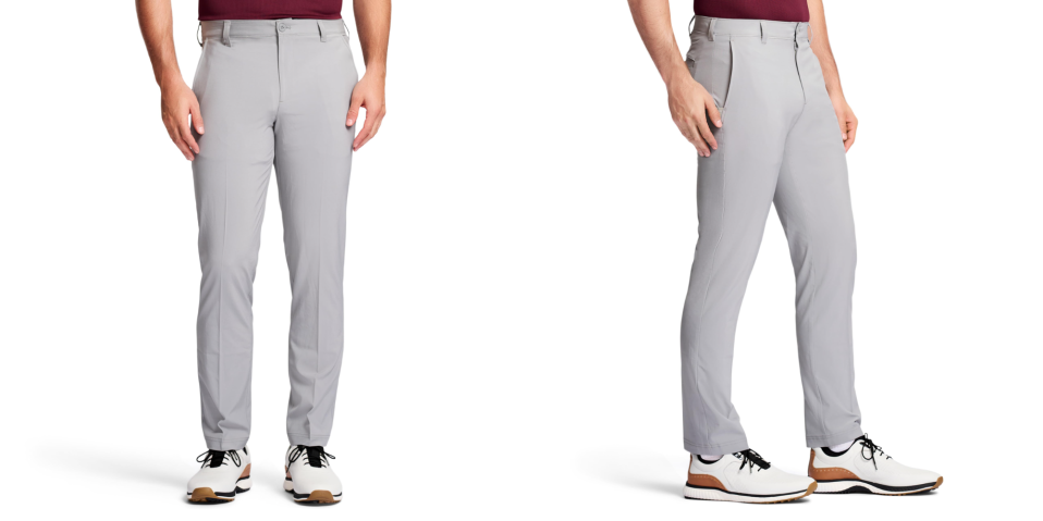 A man wearing grey pants