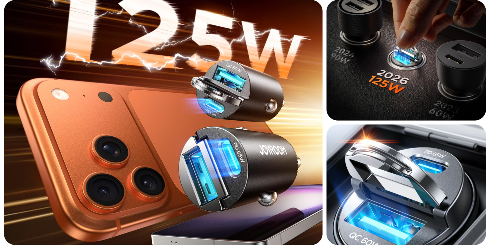 A collage of a phone and a usb port