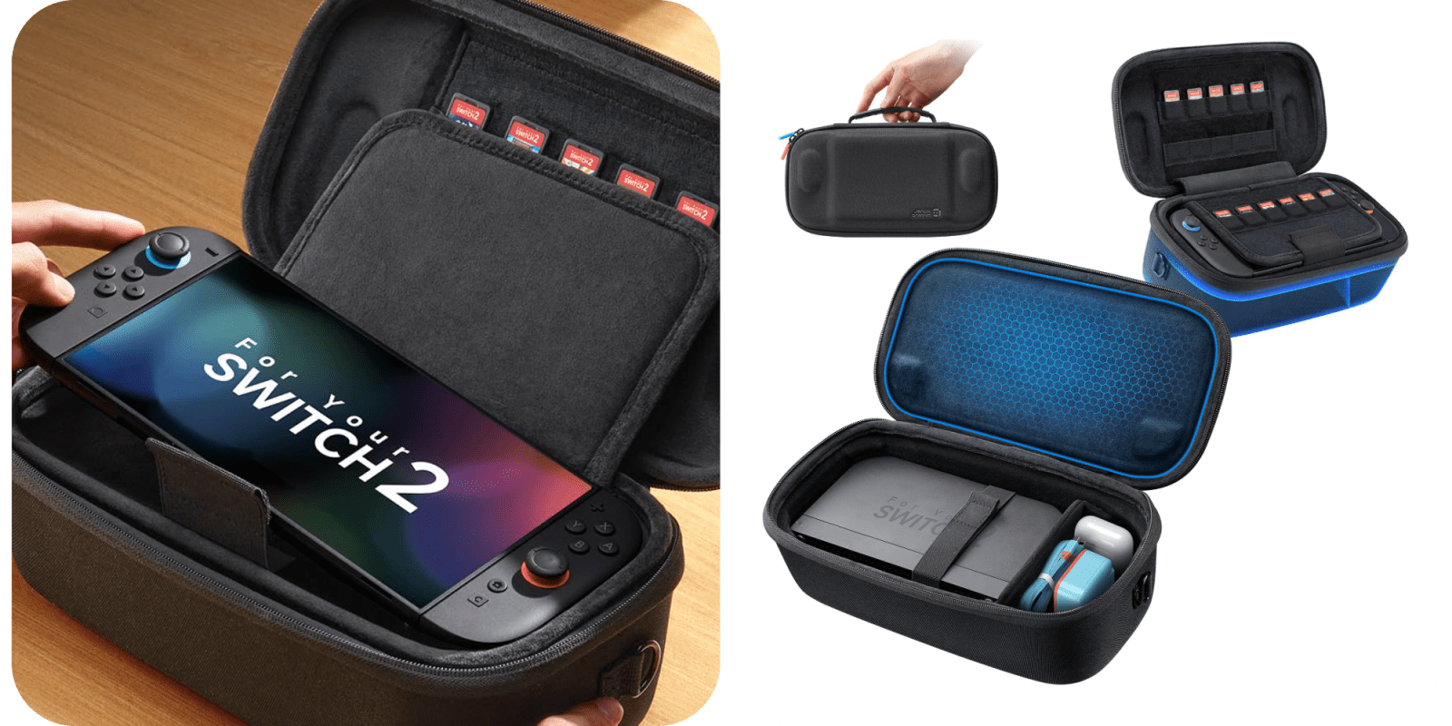 A video game console in a case