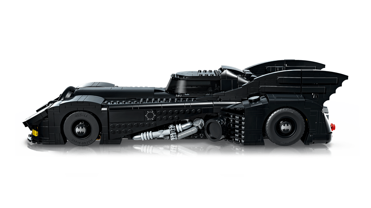 A black lego car with silver wheels