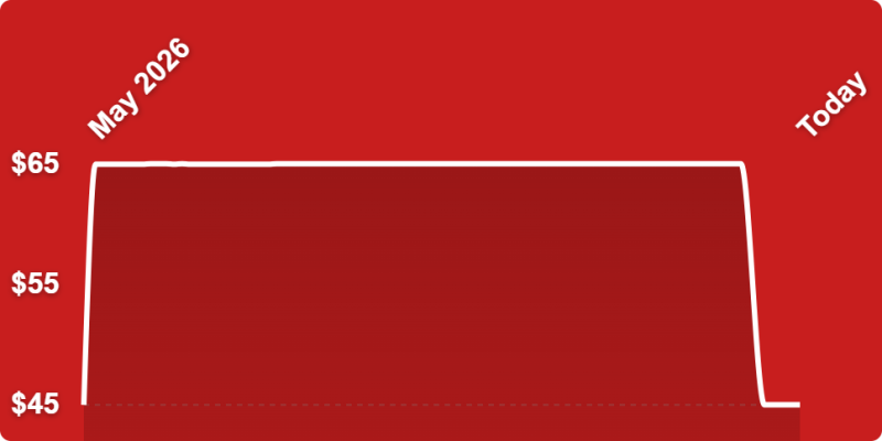A red rectangular object with white lines