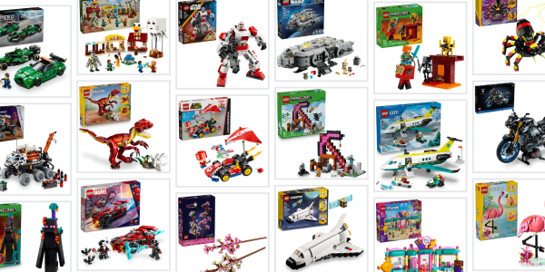 A collage of toys