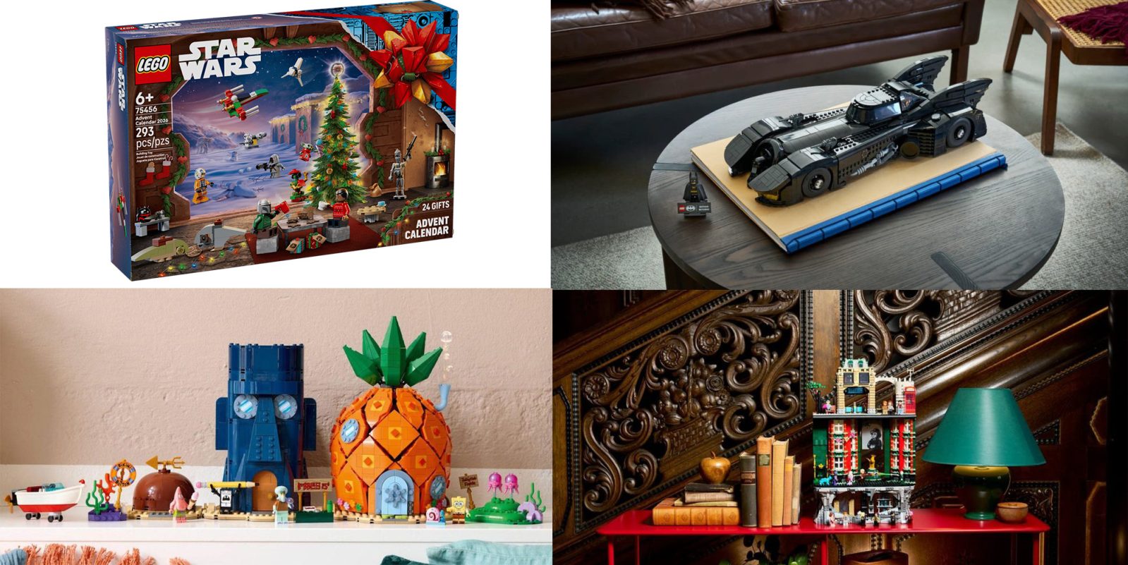 A collage of toys
