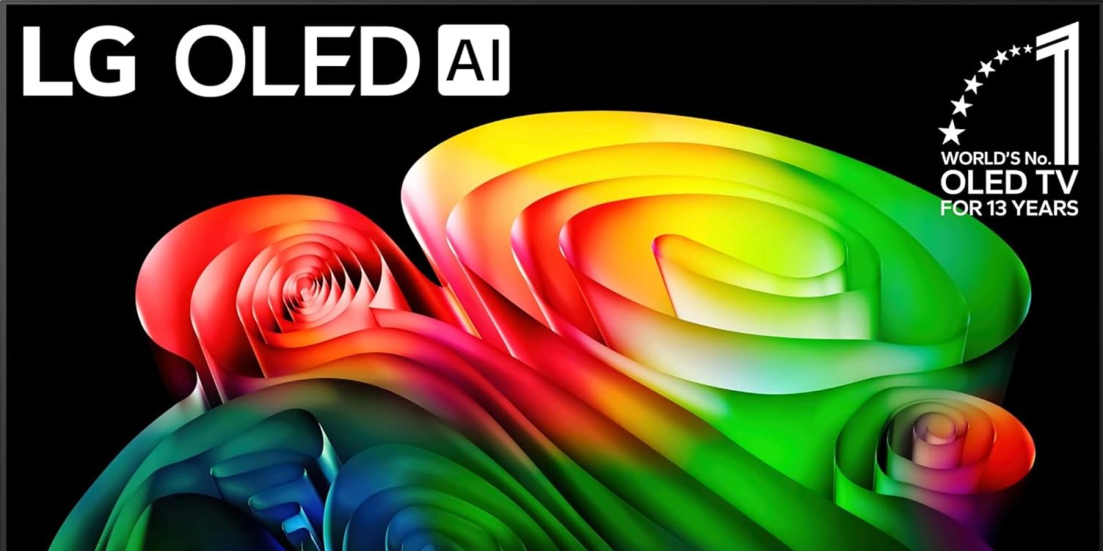 A colorful swirly design on a black background