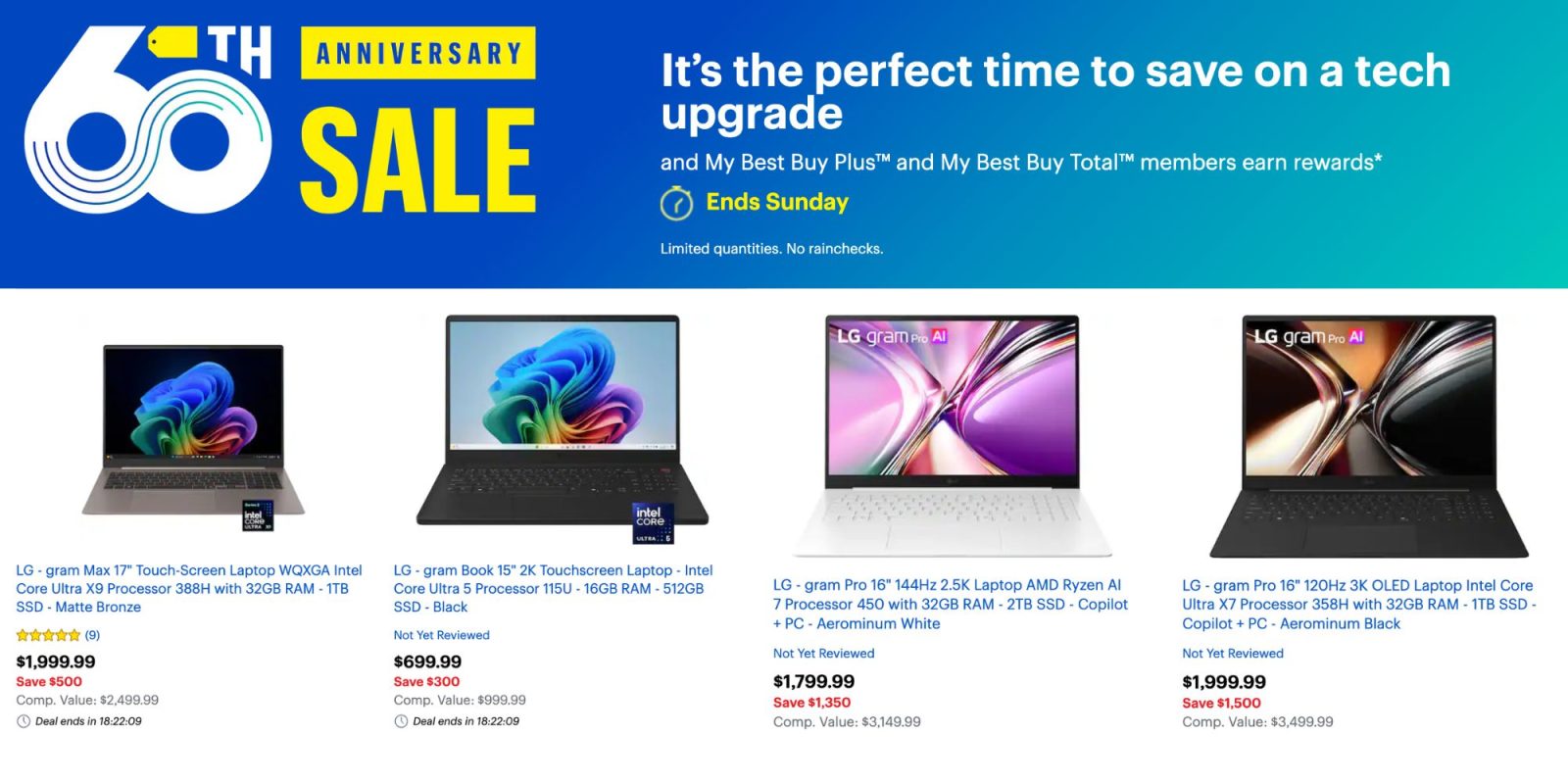 Image showing listings from Best Buy's LG flash sale.