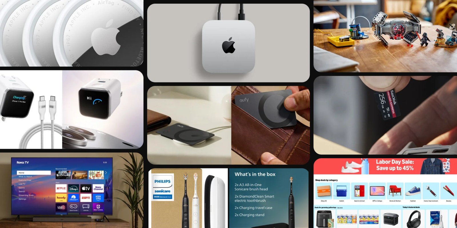 A collage of a computer device