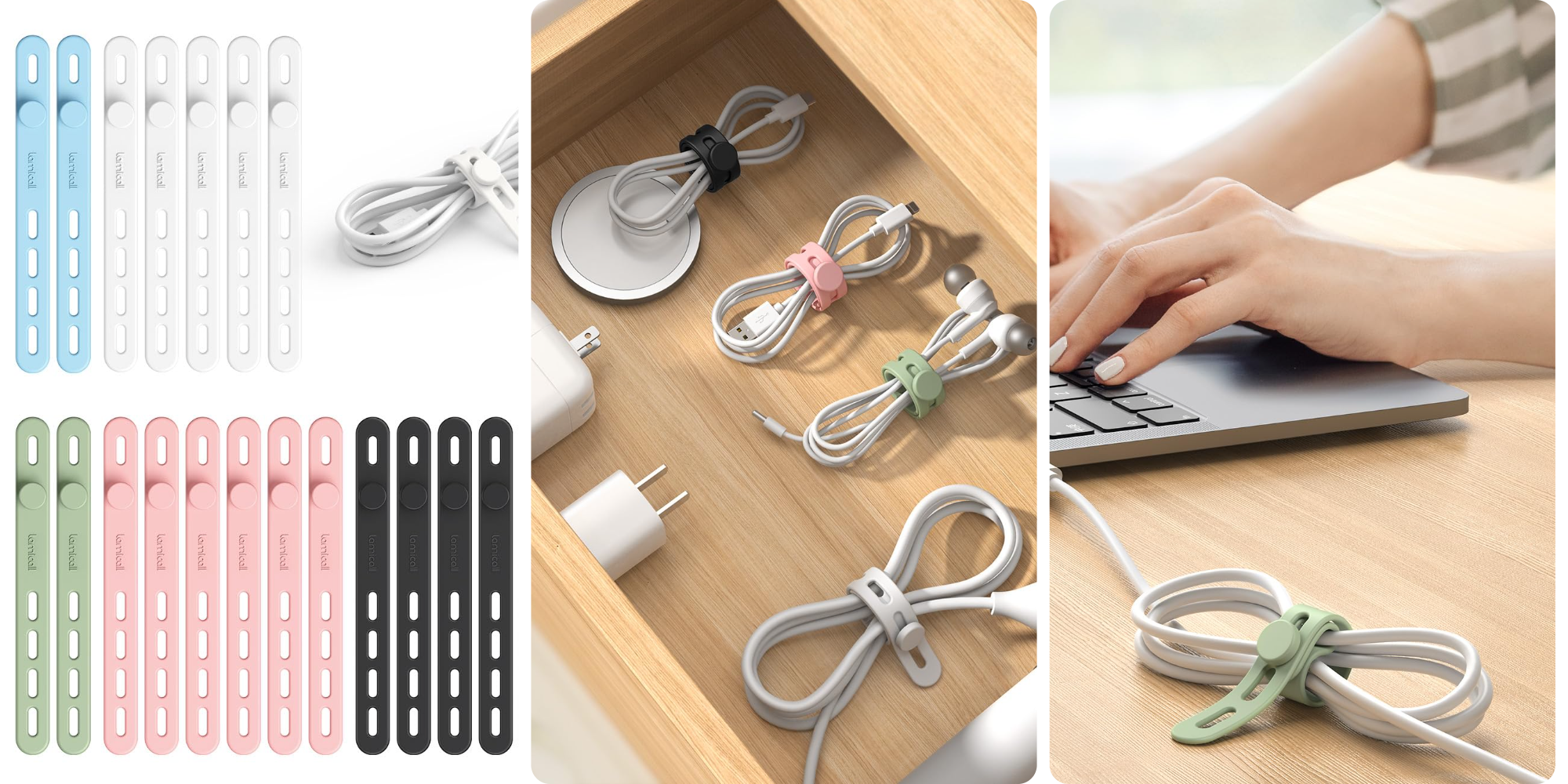 Keep cords tidy with 30 silicone cable ties down at roughly $0.50 each