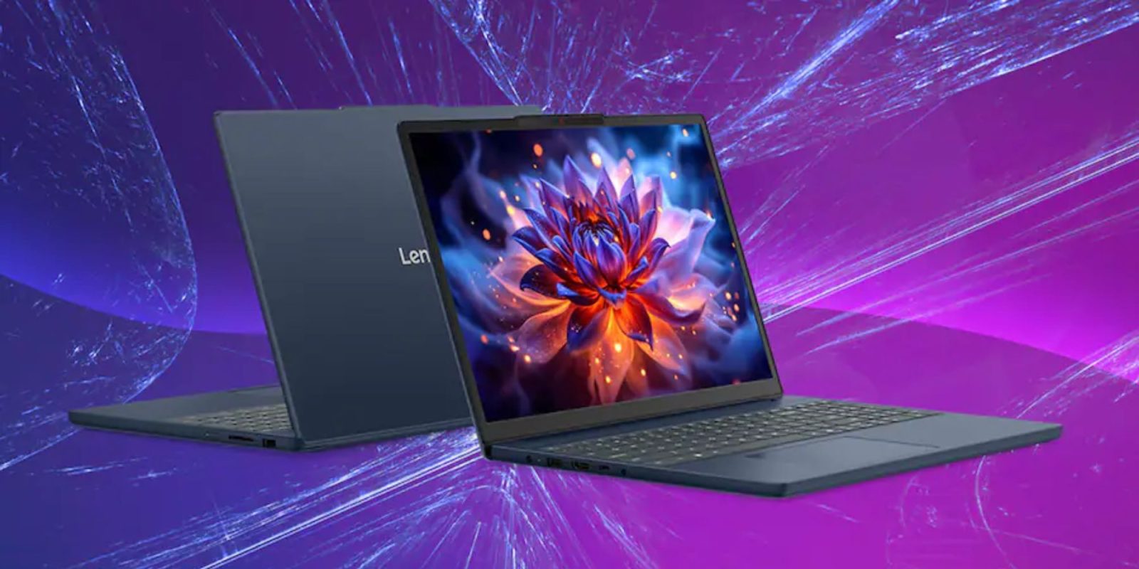 A laptop with a flower on the screen