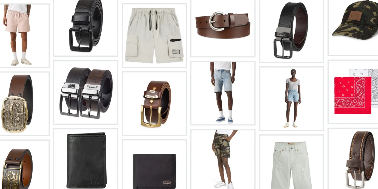 A collage of different types of clothes