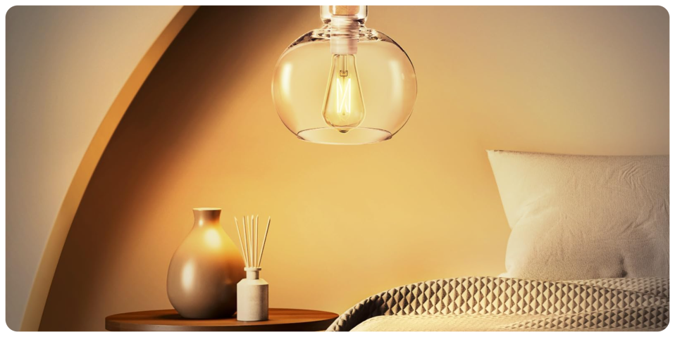 A light bulb from a ceiling