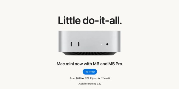 A computer device with text above it