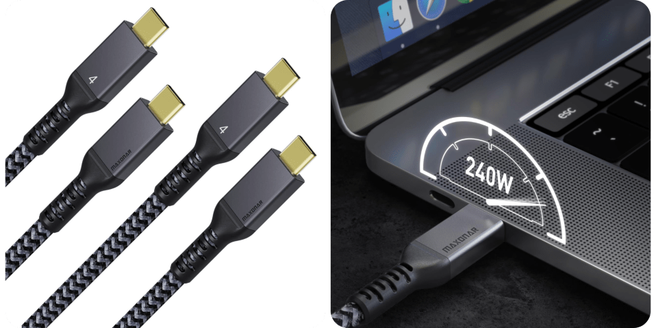 A close up of a computer cable