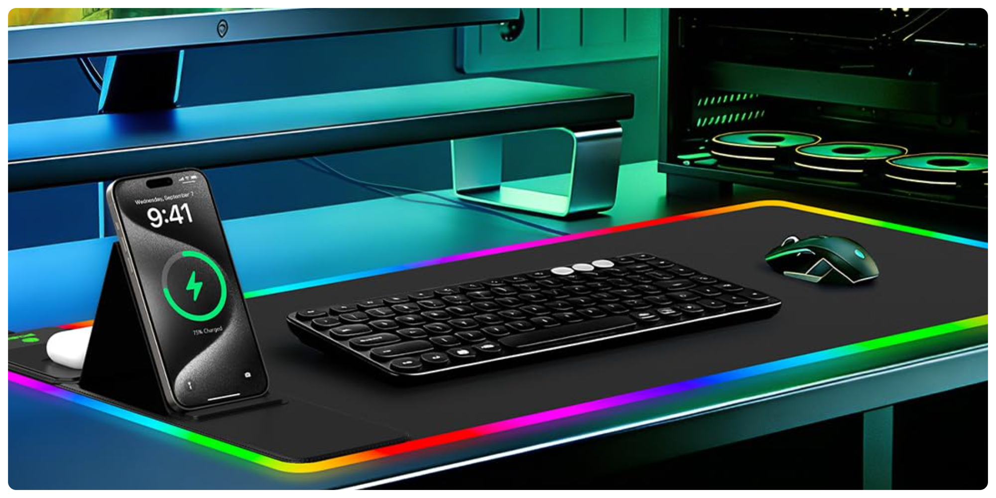 Top off your iPhone and AirPods while working or gaming with this XXL desk pad, now $28.50 (Reg. $65)