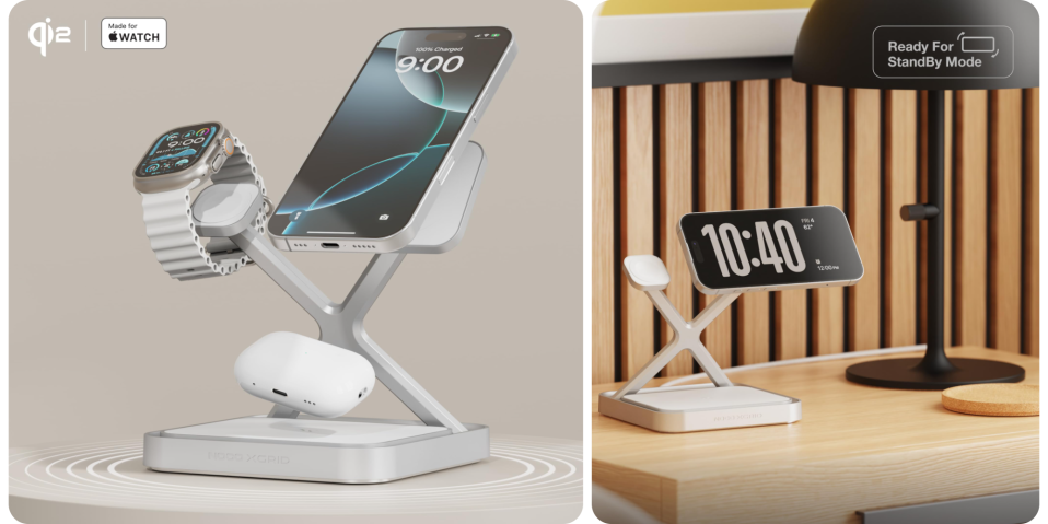 A phone and a charging device