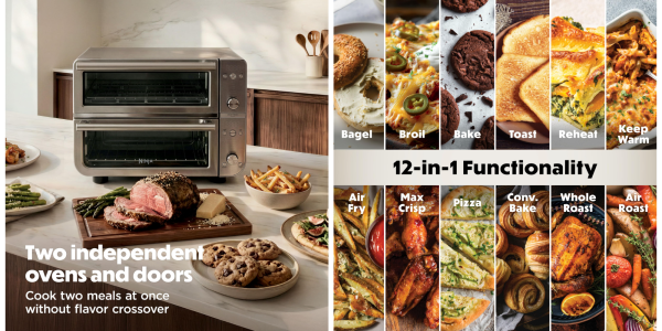 A collage of food on a counter