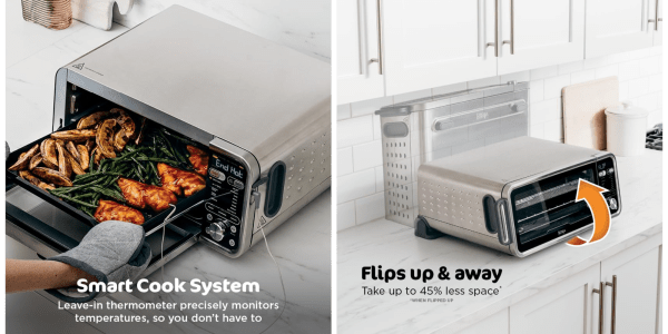A two images of a toaster oven