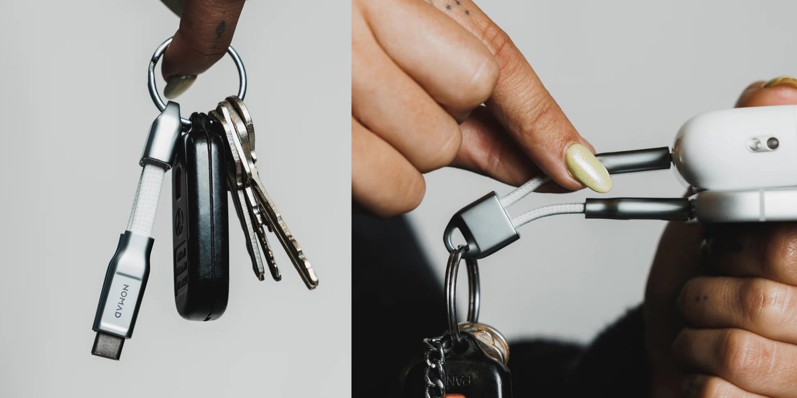 A person holding a key chain