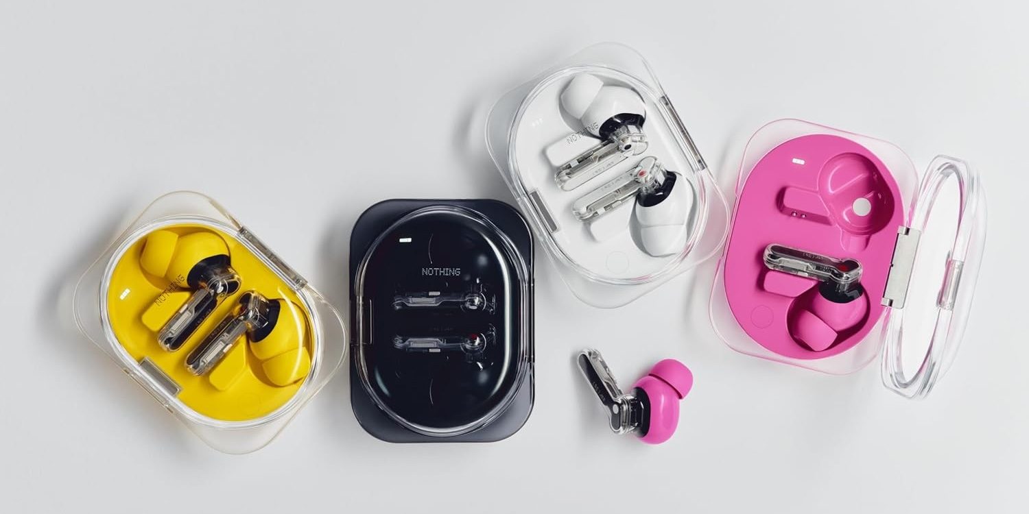 A group of colorful earbuds