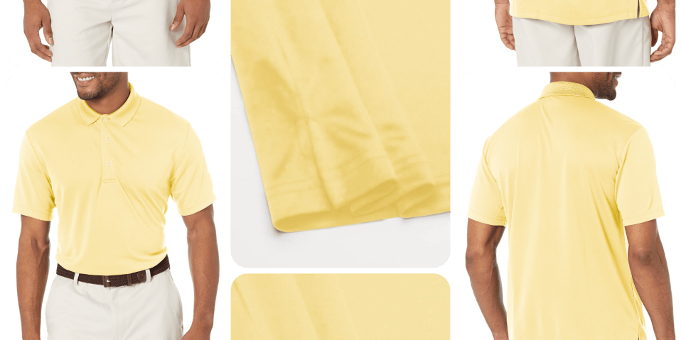 A man wearing a yellow shirt