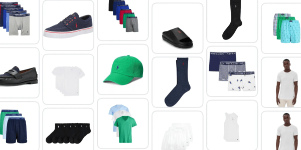 A collage of clothes and shoes