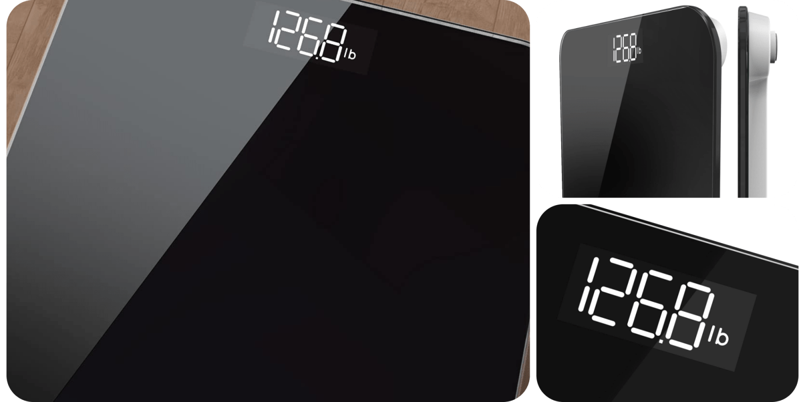 A black scale with numbers