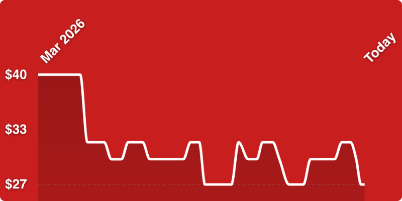 A red background with white lines