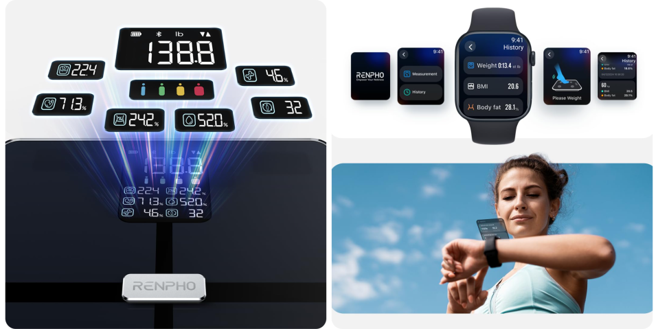 A collage of a smart watch