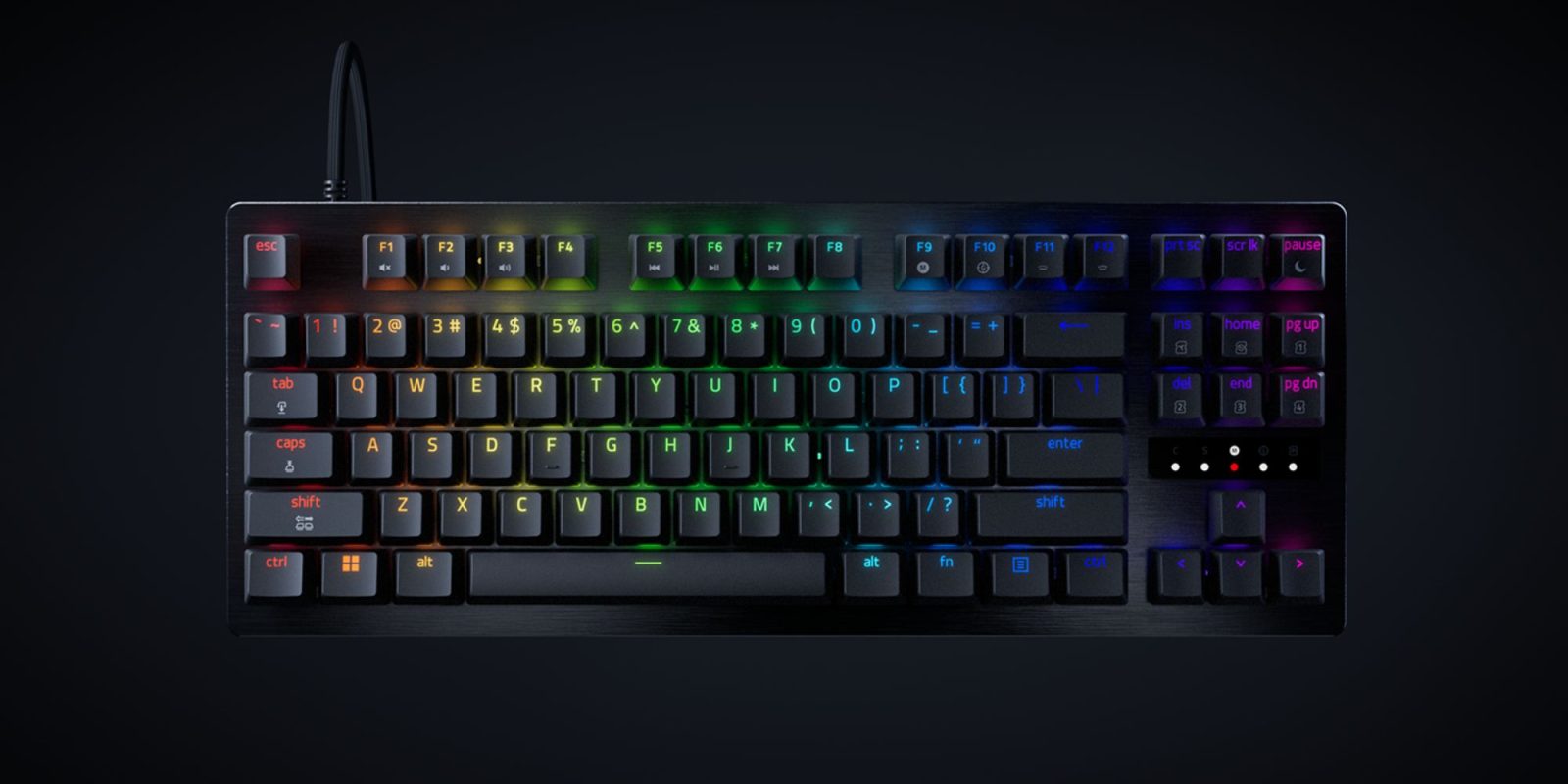 A black keyboard with colorful lights