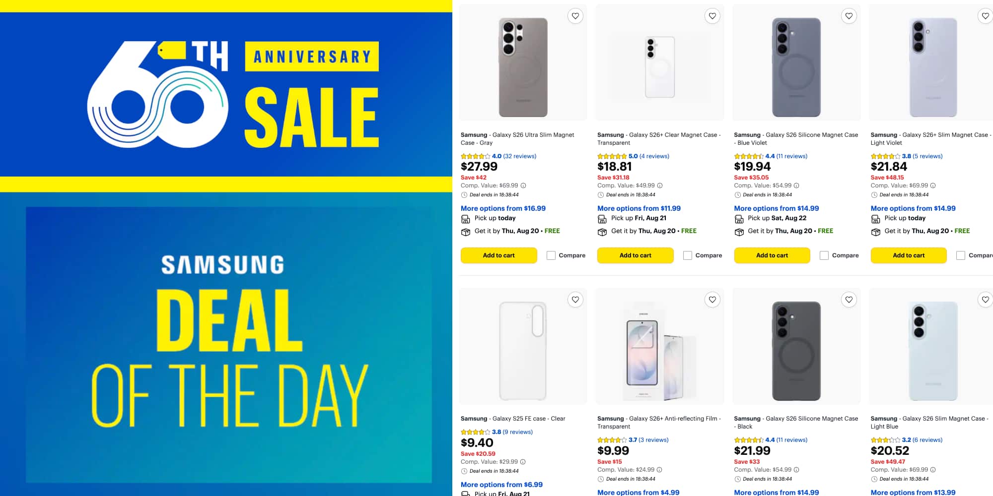 Today only: Best Buy offers official $70+ Samsung S26 series cases as low as $22, more from $10