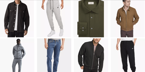 A collage of a man's clothes