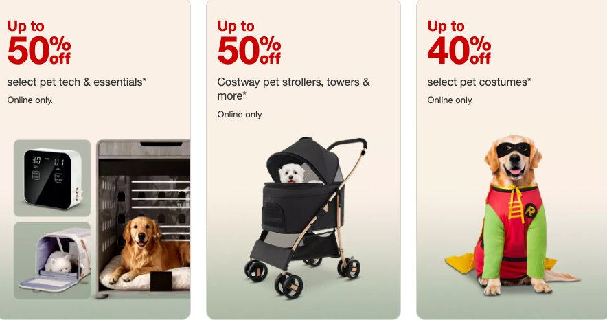 A collage of a dog in a stroller