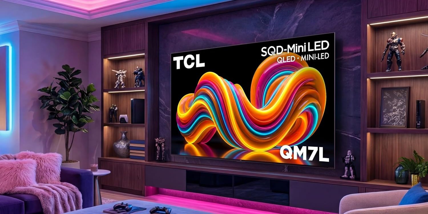A large tv in a room