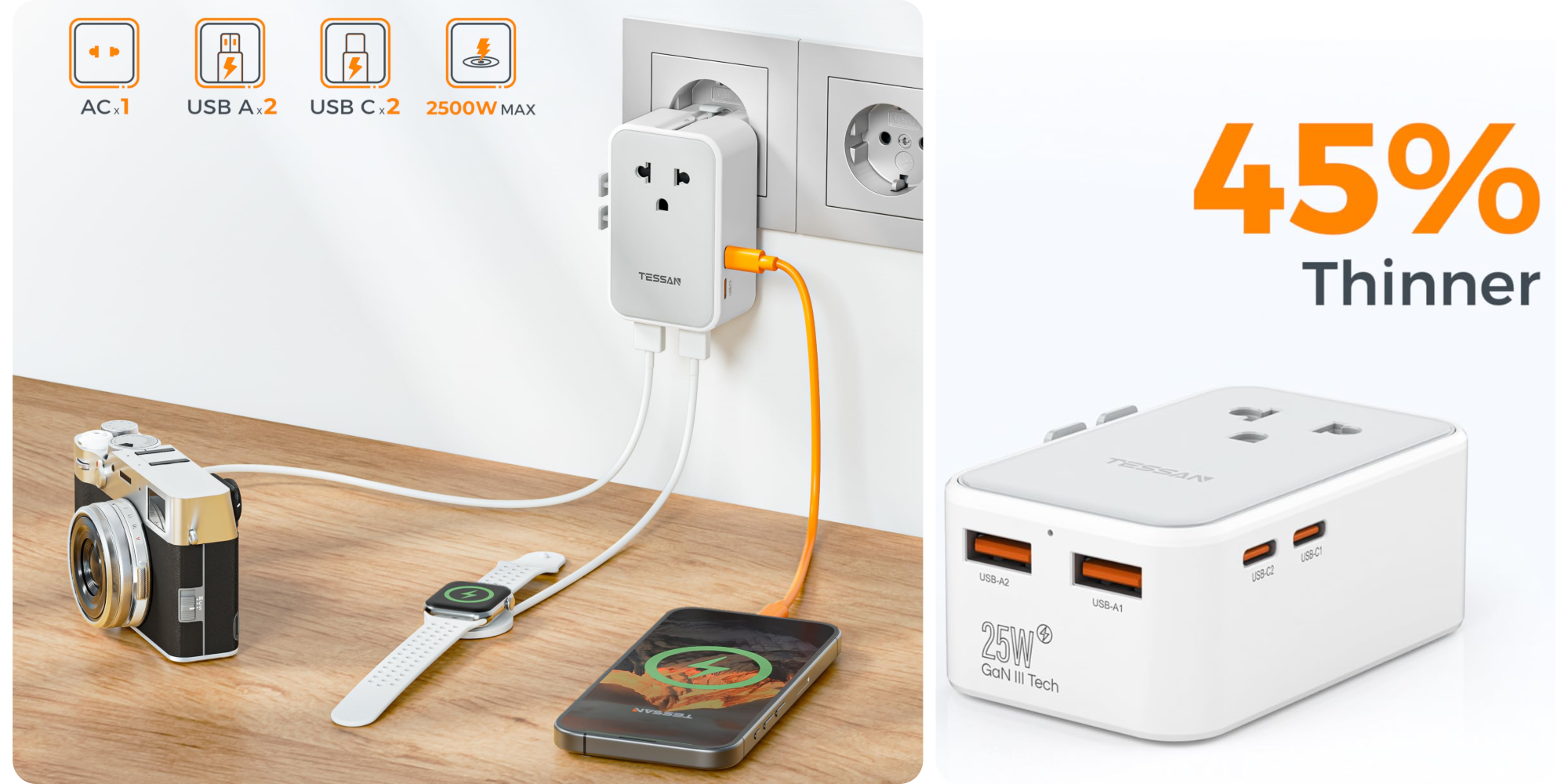 Hopping on an international flight soon? Drop this compact 25W USB-C travel adapter in your bag for $17