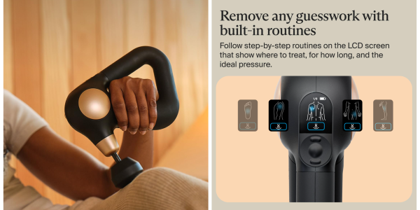 A person using a massage machine