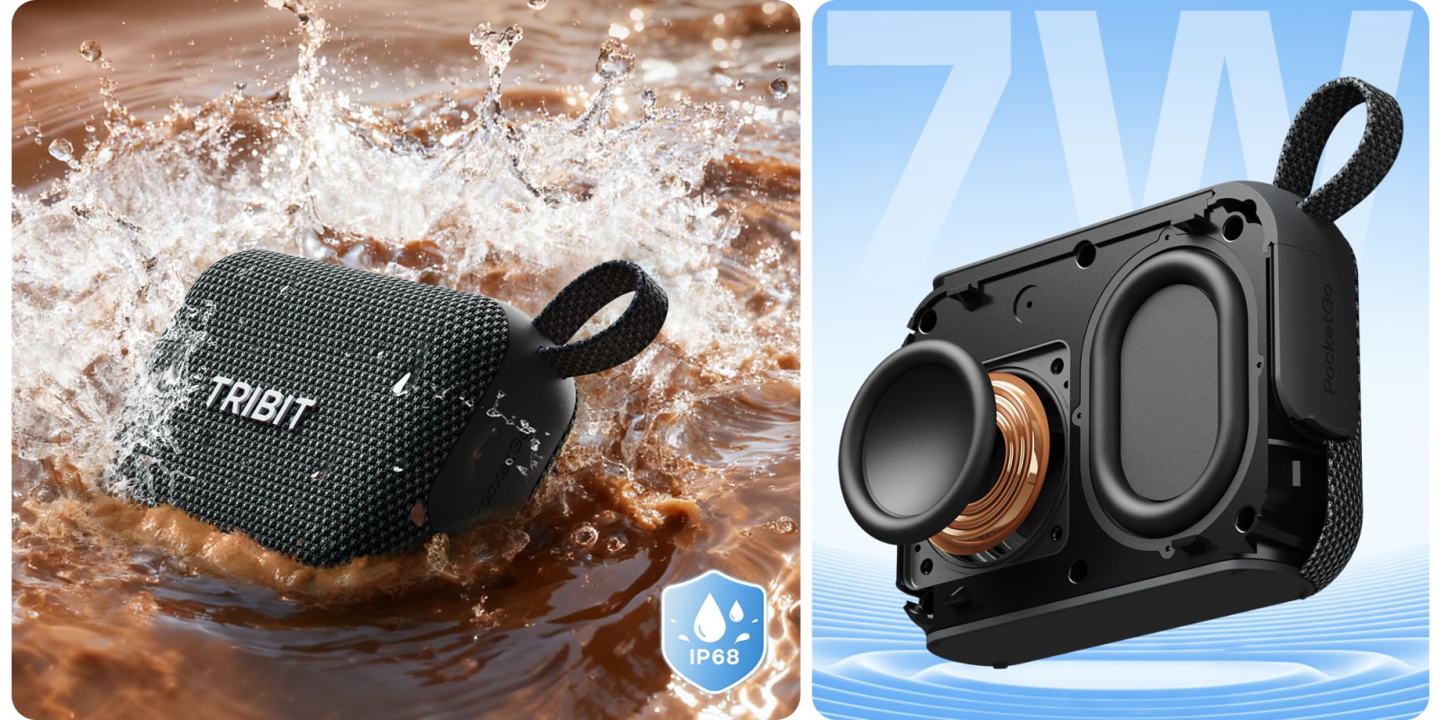 A black speaker in water