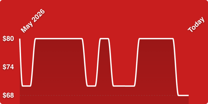 A red and white line drawing