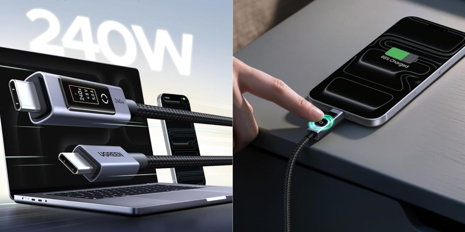 A hand holding a usb cable