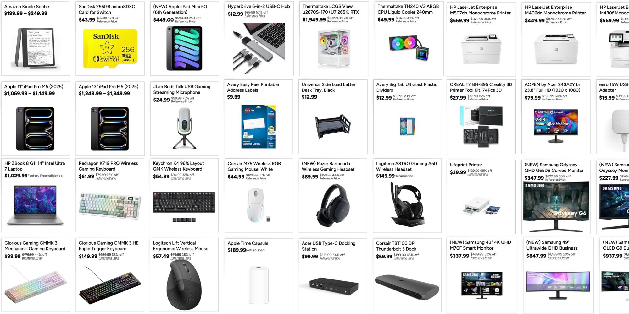 Image showing listings from Woot's PC deals event.