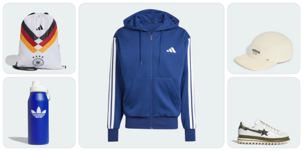 A blue jacket with white stripes