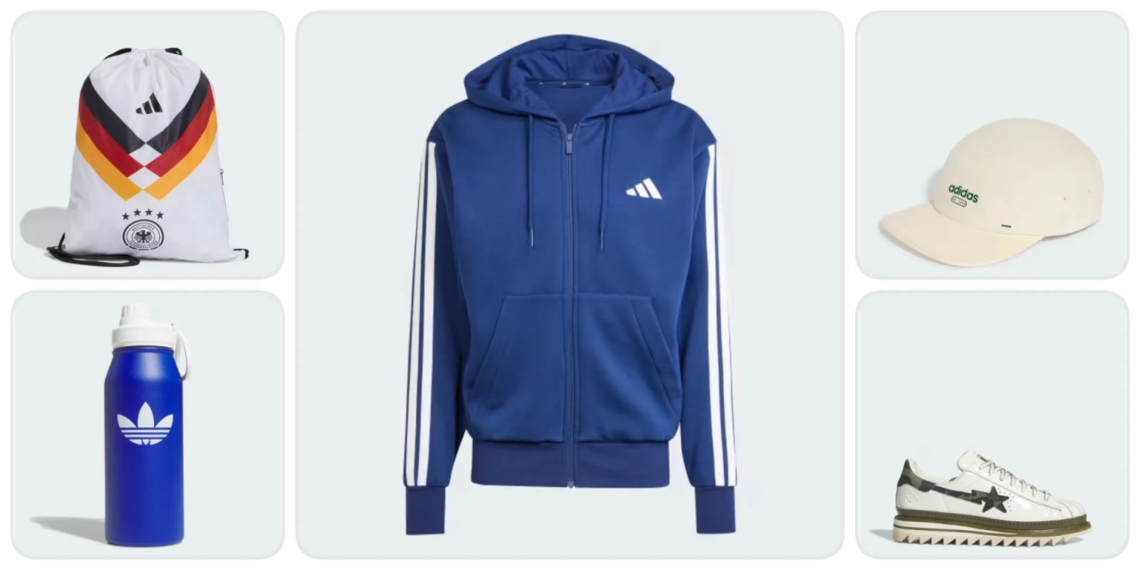 A blue jacket with white stripes