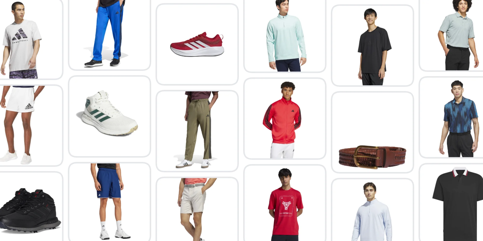 A collage of men's clothes