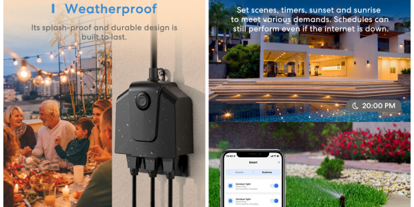 A collage of images of a house and a device