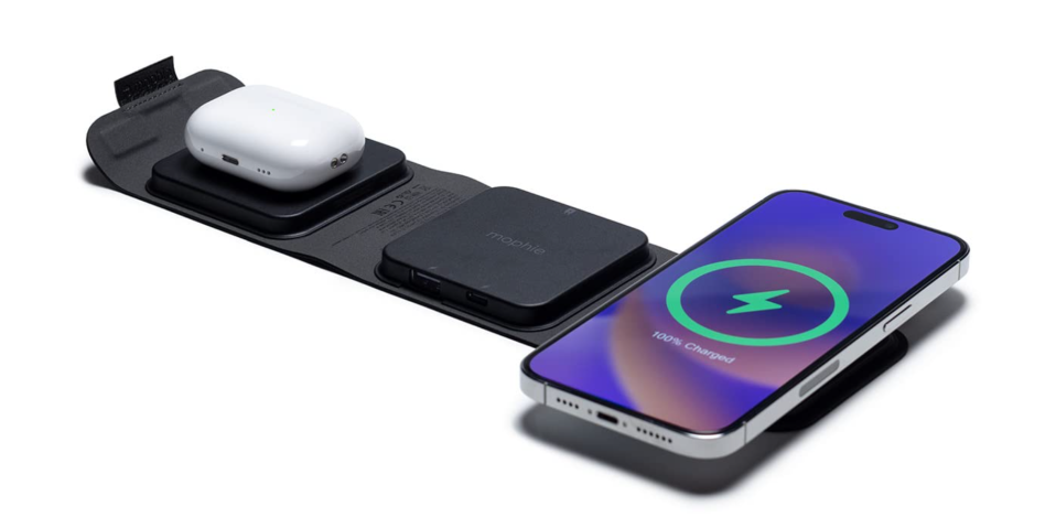 A cell phone and a wireless charger