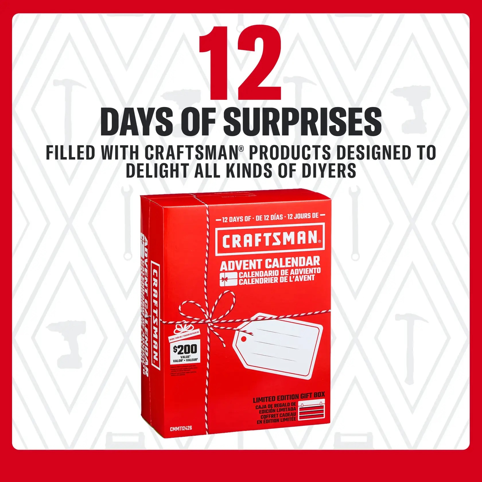 12 Days of CRAFTSMAN Advent Calendar promises $200 of tools for $65