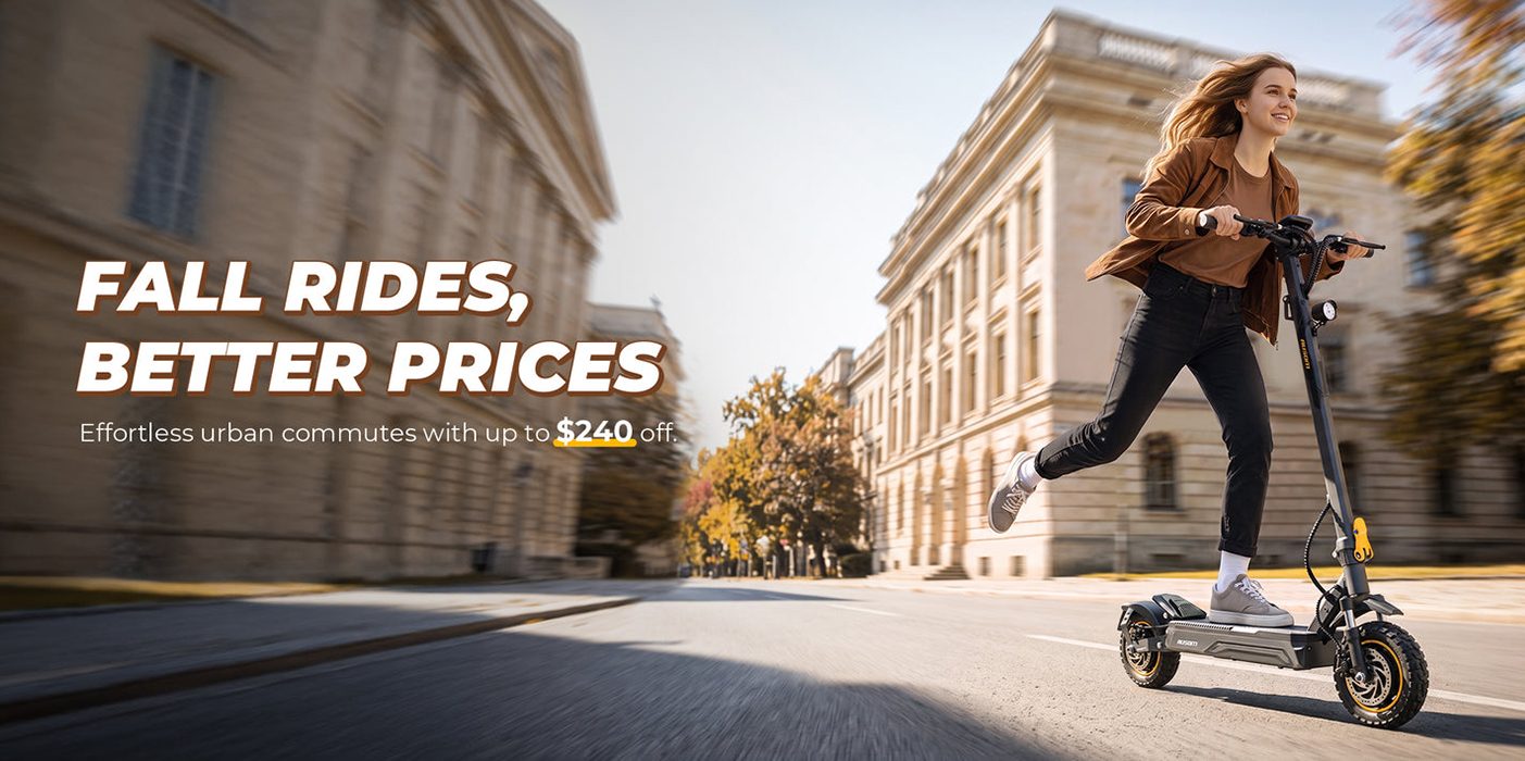 A person riding a scooter