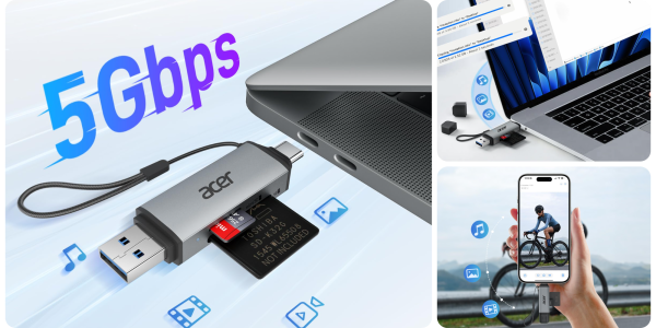 A laptop with a card reader