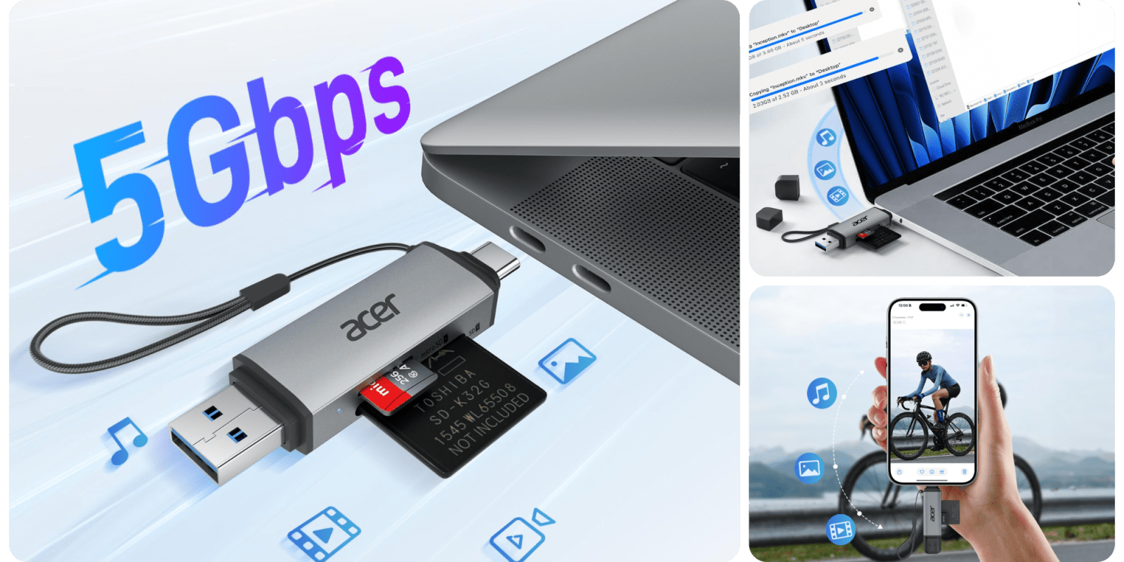 A laptop with a card reader