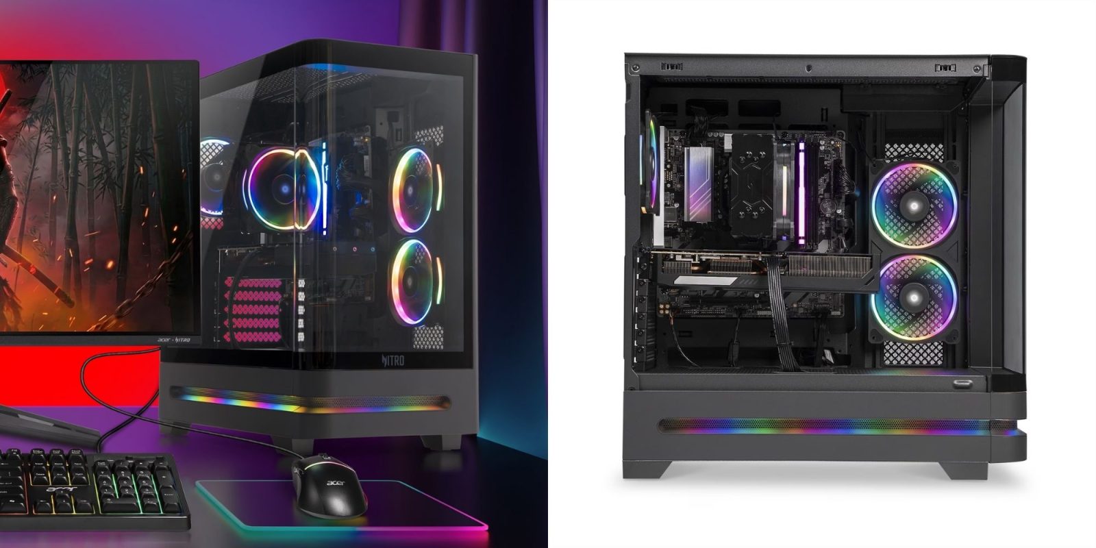 A computer tower with a mouse and a mouse pad