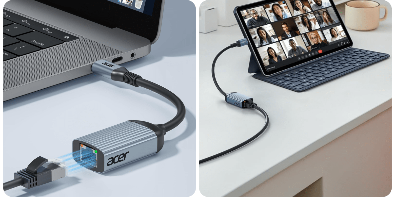 A laptop computer with a cable connected to it