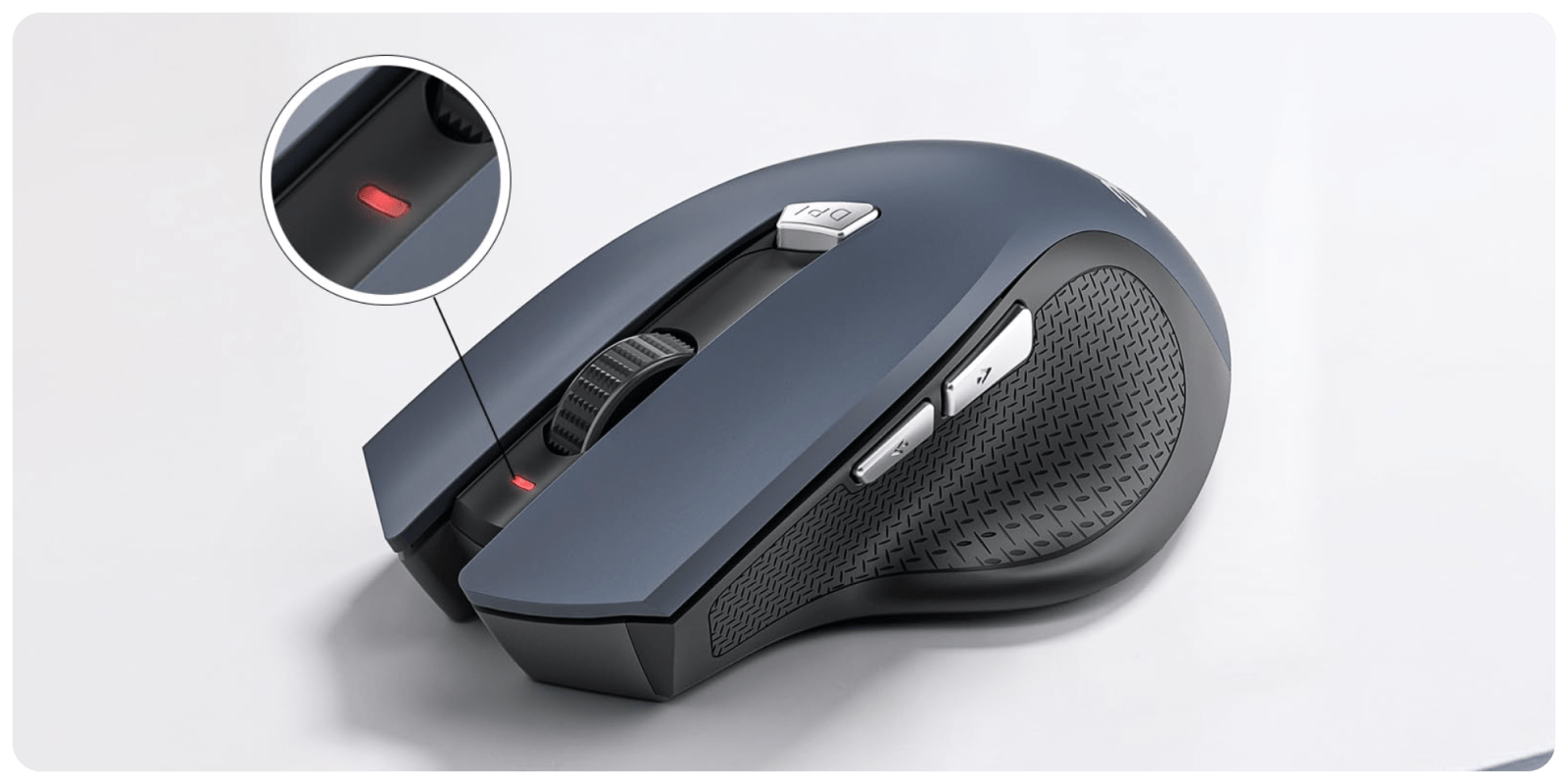A close up of a computer mouse